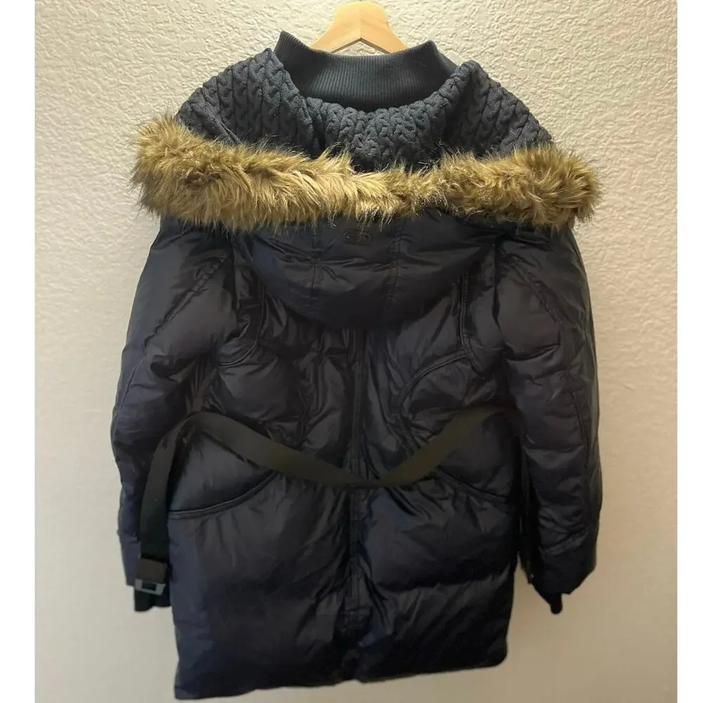 RUDSAK RUD Down Parka Jacket Faux Fur Hood Belted Sz XXL Ski City Winter Luxury - Picture 3 of 12